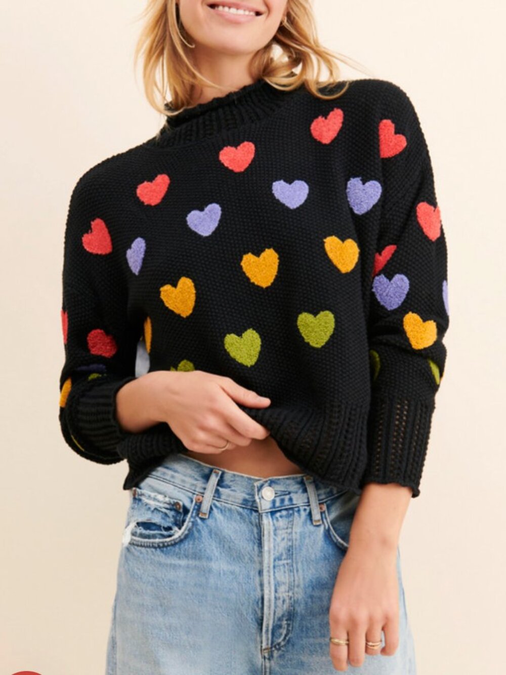 Anthropologie Love For All Heart Sweater Size XSP